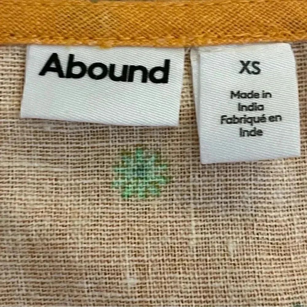 Abound Orange WOVEN CAMI ASTERISK FLORAL:Retro Linen Crop Tank Top XS - Picture 8 of 10